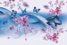 Wallpapers mural gentle butterflies waves blue 2 versions