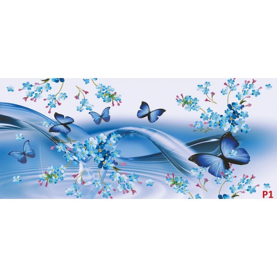 Wallpapers mural gentle butterflies waves blue 2 versions Wallpapers mural gentle butterflies waves blue 2 versions