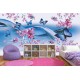 Wallpapers mural gentle butterflies waves blue 2 versions Wallpapers mural gentle butterflies waves blue 2 versions