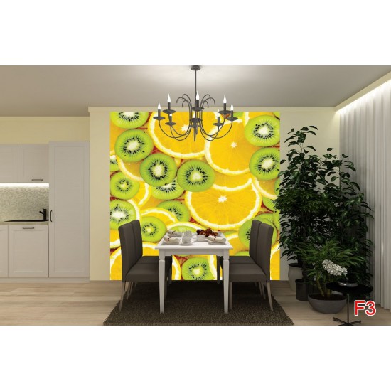 Wallpapers mural citrus oranges and kiwi fruit Wallpapers mural citrus oranges and kiwi fruit