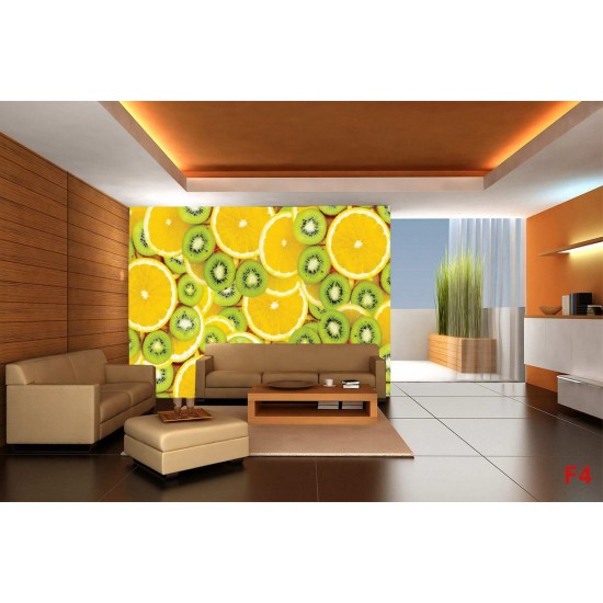 Wallpapers mural citrus oranges and kiwi fruit Wallpapers mural citrus oranges and kiwi fruit