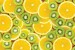 Wallpapers mural citrus oranges and kiwi fruit