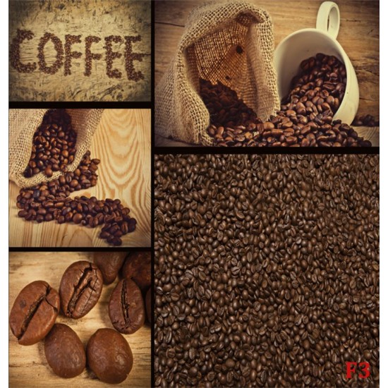 Photo mural collage of coffee and beans Photo mural collage of coffee and beans