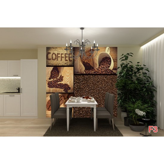 Photo mural collage of coffee and beans Photo mural collage of coffee and beans