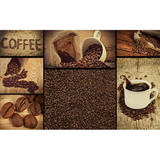 Photo mural collage of coffee and beans Photo mural collage of coffee and beans