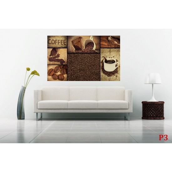 Photo mural collage of coffee and beans Photo mural collage of coffee and beans