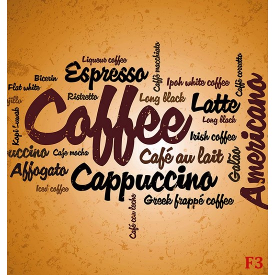 Wall murals coffee lettering in orange nuance
