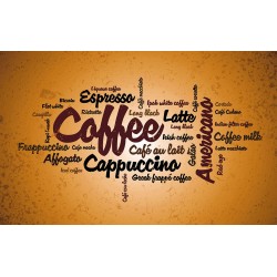 Wall murals coffee lettering in orange nuance