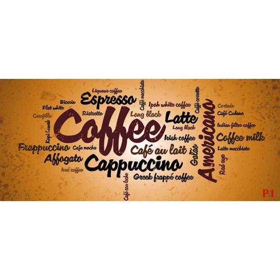 Wall murals coffee lettering in orange nuance