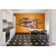 Wall murals coffee lettering in orange nuance