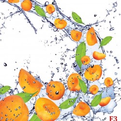 Wallpapers mural orange fruits and water drops