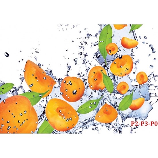 Wallpapers mural orange fruits and water drops
