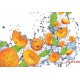 Wallpapers mural orange fruits and water drops