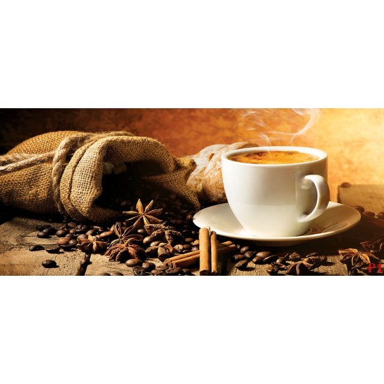 Photo mural coffee on grainy wall with a cup model 2