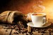 Photo mural coffee on grainy wall with a cup model 2