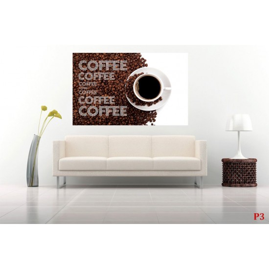 Photo mural Coffee beans composition and inscriptions 2 Photo mural Coffee beans composition and inscriptions 2