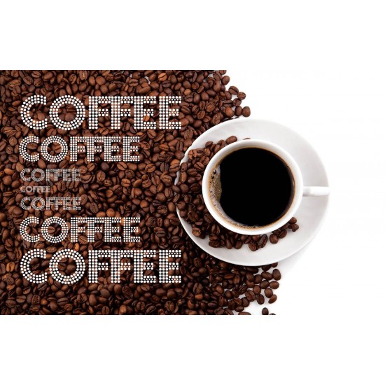 Photo mural Coffee beans composition and inscriptions 2 Photo mural Coffee beans composition and inscriptions 2