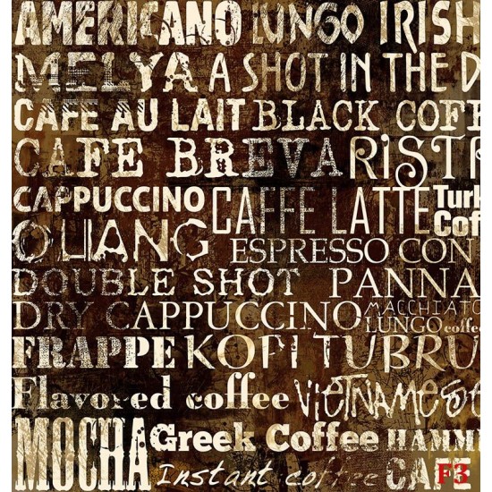 Photo mural wall with inscriptions coffee types Photo mural wall with inscriptions coffee types