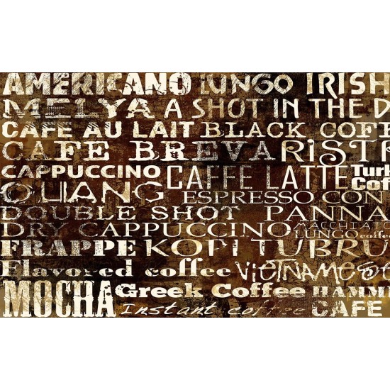 Photo mural wall with inscriptions coffee types Photo mural wall with inscriptions coffee types