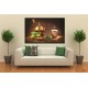 Photo mural Cup of cappuccino coffee with a mill