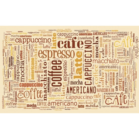 Photo mural lettering with coffee mix Photo mural lettering with coffee mix