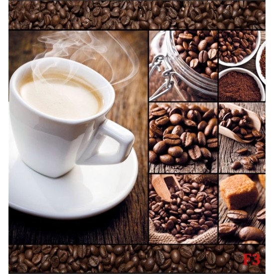 Photo mural coffee on grainy wall with a cup