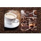 Photo mural coffee on grainy wall with a cup