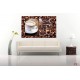 Photo mural coffee on grainy wall with a cup