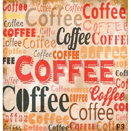 Wall murals art panel with coffee lettering  2 color