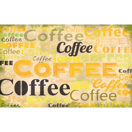 Wall murals art panel with coffee lettering  2 color