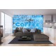 Wall murals art panel with coffee lettering in 2 color