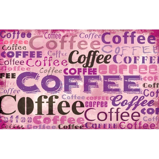 Wall murals art panel with coffee lettering in 2 color