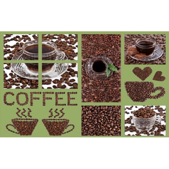 Wall murals collage of coffee in 2 colors Wall murals collage of coffee in 2 colors