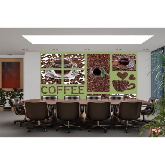 Wall murals collage of coffee in 2 colors Wall murals collage of coffee in 2 colors