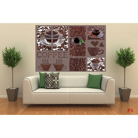 Wall murals collage of coffee in 2 colors Wall murals collage of coffee in 2 colors