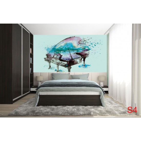 Wallpapers painted art piano in 3 colors 