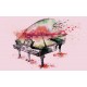 Wallpapers painted art piano in 3 colors 
