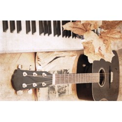Wall mural designers guitar in brown Wall mural designers guitar in brown