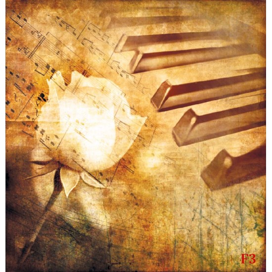 Wallpapers mural aged model of a piano and a rose