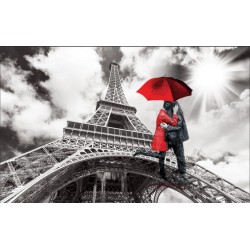 Wallpapers mural loving couple on Eiffel Tower background