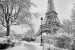 Wall murals Eiffel tower winter fairy tale black