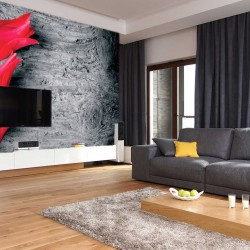 wallpapers red tulips on gray tree wallpapers red tulips on gray tree