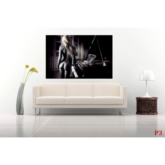 Wallpapers mural naked woman's body in front of a piano Wallpapers mural naked woman's body in front of a piano