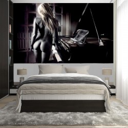 Wallpapers mural naked woman's body in front of a piano Wallpapers mural naked woman's body in front of a piano