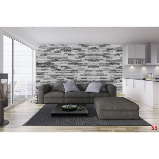 Photo mural ordinal stone in dual color model gray