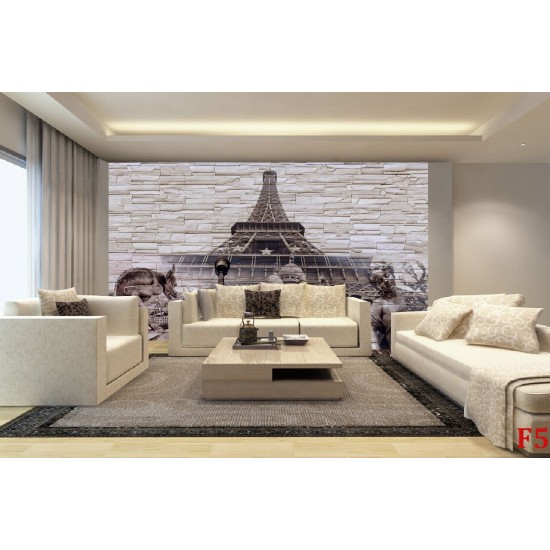 Wallpapers mural composition stone and the Eiffel Tower in 3 colors Wallpapers mural composition stone and the Eiffel Tower in 3 colors