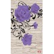 Photo mural purple roses on a stone wall imitation