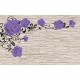 Photo mural purple roses on a stone wall imitation