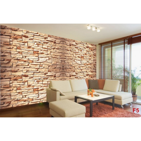 Wallpapers stone imitation wall in orange Wallpapers stone imitation wall in orange