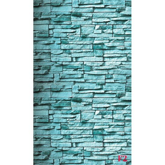 Wallpapers stone imitation  wall in blue-turquoise